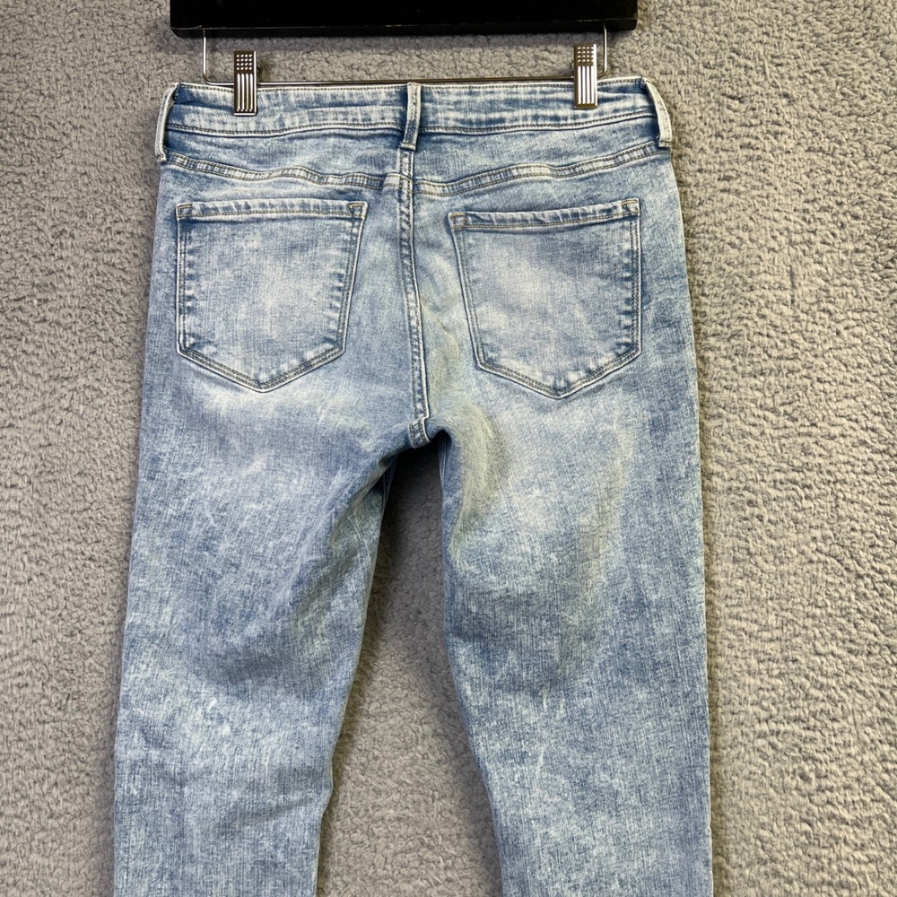 Old Navy Rockstar Jeans Women 8 Super Skinny Mid-Rise Distressed Patch Y2K Style - Picture 4 of 7